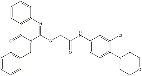 2-(3-benzyl-4-oxoquinazolin-2-yl)sulfanyl-N-(3-chloro-4-morpholin-4-ylphenyl)acetamide Struktur