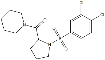 [1-(3,4-dichlorophenyl)sulfonylpyrrolidin-2-yl]-piperidin-1-ylmethanone Struktur