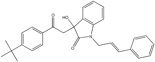 3-[2-(4-tert-butylphenyl)-2-oxoethyl]-3-hydroxy-1-[(E)-3-phenylprop-2-enyl]indol-2-one Struktur