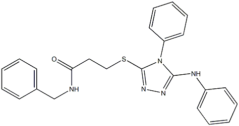 3-[(5-anilino-4-phenyl-1,2,4-triazol-3-yl)sulfanyl]-N-benzylpropanamide Struktur