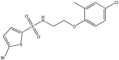 5-bromo-N-[2-(4-chloro-2-methylphenoxy)ethyl]thiophene-2-sulfonamide Struktur