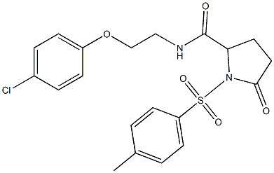 N-[2-(4-chlorophenoxy)ethyl]-1-(4-methylphenyl)sulfonyl-5-oxopyrrolidine-2-carboxamide Struktur