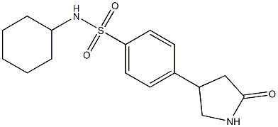 N-cyclohexyl-4-(5-oxopyrrolidin-3-yl)benzenesulfonamide Struktur