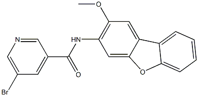 5-bromo-N-(2-methoxydibenzofuran-3-yl)pyridine-3-carboxamide Struktur