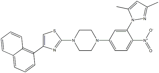 2-[4-[3-(3,5-dimethylpyrazol-1-yl)-4-nitrophenyl]piperazin-1-yl]-4-naphthalen-1-yl-1,3-thiazole Struktur