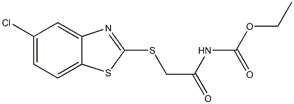 ethyl N-[2-[(5-chloro-1,3-benzothiazol-2-yl)sulfanyl]acetyl]carbamate Struktur