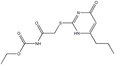 ethyl N-[2-[(4-oxo-6-propyl-1H-pyrimidin-2-yl)sulfanyl]acetyl]carbamate Struktur