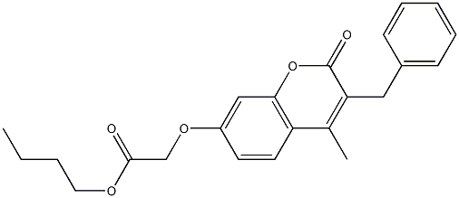 butyl 2-(3-benzyl-4-methyl-2-oxochromen-7-yl)oxyacetate Struktur