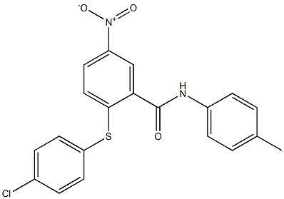 2-(4-chlorophenyl)sulfanyl-N-(4-methylphenyl)-5-nitrobenzamide Struktur