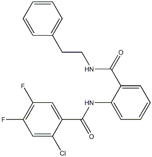 2-chloro-4,5-difluoro-N-[2-(2-phenylethylcarbamoyl)phenyl]benzamide Struktur