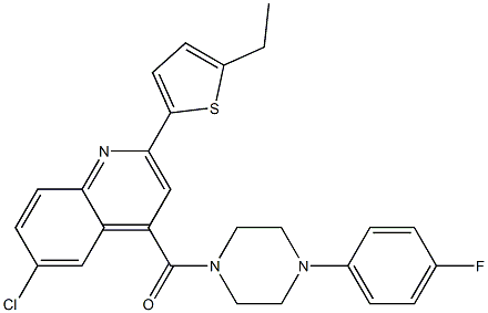 [6-chloro-2-(5-ethylthiophen-2-yl)quinolin-4-yl]-[4-(4-fluorophenyl)piperazin-1-yl]methanone Struktur