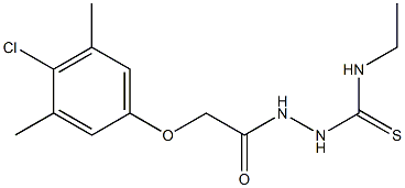 1-[[2-(4-chloro-3,5-dimethylphenoxy)acetyl]amino]-3-ethylthiourea Struktur