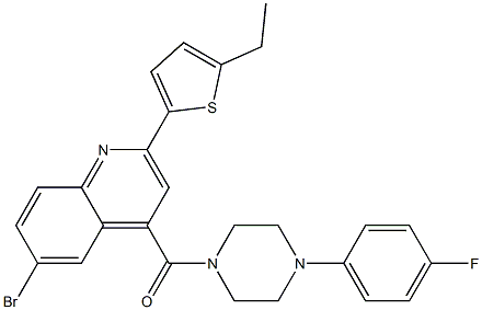 [6-bromo-2-(5-ethylthiophen-2-yl)quinolin-4-yl]-[4-(4-fluorophenyl)piperazin-1-yl]methanone Struktur