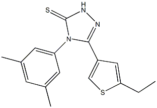 4-(3,5-dimethylphenyl)-3-(5-ethylthiophen-3-yl)-1H-1,2,4-triazole-5-thione Struktur