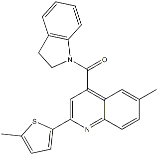 2,3-dihydroindol-1-yl-[6-methyl-2-(5-methylthiophen-2-yl)quinolin-4-yl]methanone Struktur