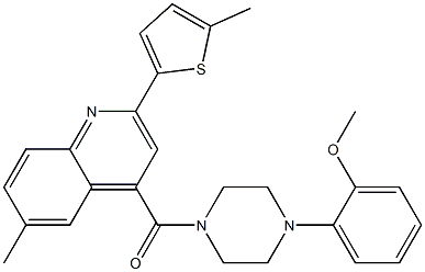 [4-(2-methoxyphenyl)piperazin-1-yl]-[6-methyl-2-(5-methylthiophen-2-yl)quinolin-4-yl]methanone Struktur