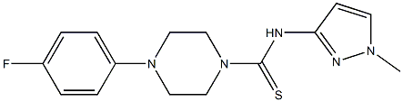 4-(4-fluorophenyl)-N-(1-methylpyrazol-3-yl)piperazine-1-carbothioamide Struktur