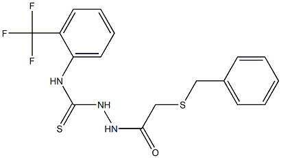 1-[(2-benzylsulfanylacetyl)amino]-3-[2-(trifluoromethyl)phenyl]thiourea Struktur