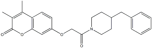 7-[2-(4-benzylpiperidin-1-yl)-2-oxoethoxy]-3,4-dimethylchromen-2-one Struktur