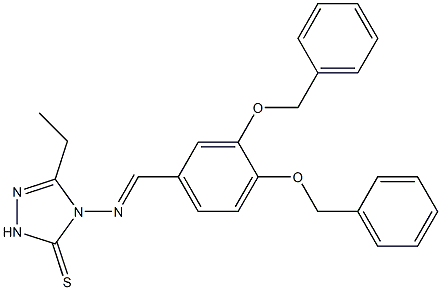 4-[(E)-[3,4-bis(phenylmethoxy)phenyl]methylideneamino]-3-ethyl-1H-1,2,4-triazole-5-thione Struktur