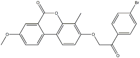 3-[2-(4-bromophenyl)-2-oxoethoxy]-8-methoxy-4-methylbenzo[c]chromen-6-one Struktur