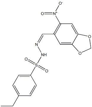 4-ethyl-N-[(Z)-(6-nitro-1,3-benzodioxol-5-yl)methylideneamino]benzenesulfonamide Struktur