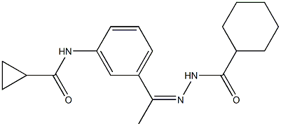 N-[(Z)-1-[3-(cyclopropanecarbonylamino)phenyl]ethylideneamino]cyclohexanecarboxamide Struktur