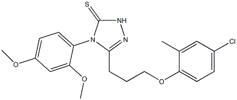 3-[3-(4-chloro-2-methylphenoxy)propyl]-4-(2,4-dimethoxyphenyl)-1H-1,2,4-triazole-5-thione Struktur