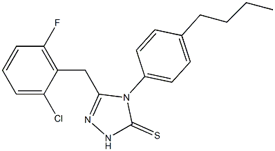 4-(4-butylphenyl)-3-[(2-chloro-6-fluorophenyl)methyl]-1H-1,2,4-triazole-5-thione Struktur