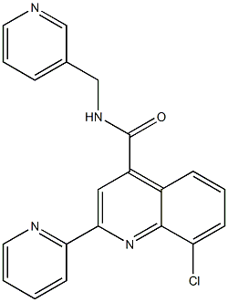 8-chloro-2-pyridin-2-yl-N-(pyridin-3-ylmethyl)quinoline-4-carboxamide Struktur