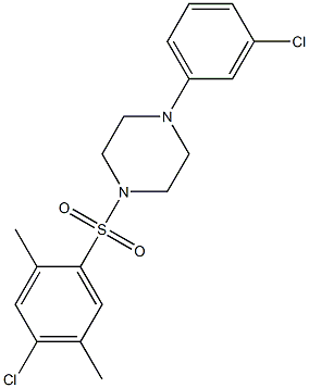 1-(4-chloro-2,5-dimethylphenyl)sulfonyl-4-(3-chlorophenyl)piperazine Struktur