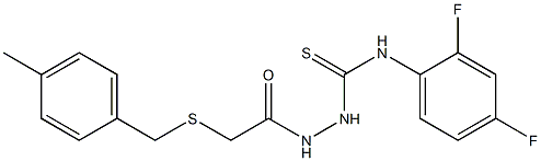 1-(2,4-difluorophenyl)-3-[[2-[(4-methylphenyl)methylsulfanyl]acetyl]amino]thiourea Struktur