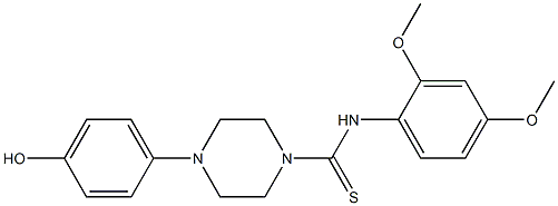 N-(2,4-dimethoxyphenyl)-4-(4-hydroxyphenyl)piperazine-1-carbothioamide Struktur