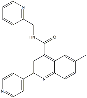 6-methyl-2-pyridin-4-yl-N-(pyridin-2-ylmethyl)quinoline-4-carboxamide Struktur