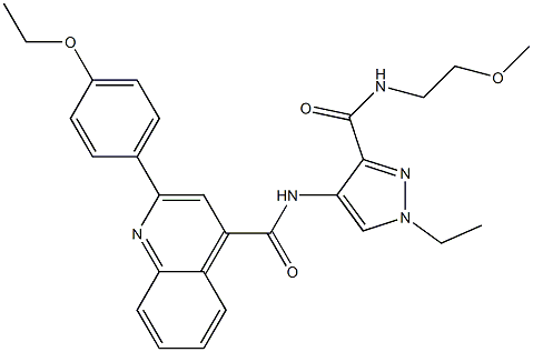 2-(4-ethoxyphenyl)-N-[1-ethyl-3-(2-methoxyethylcarbamoyl)pyrazol-4-yl]quinoline-4-carboxamide Struktur