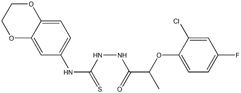 1-[2-(2-chloro-4-fluorophenoxy)propanoylamino]-3-(2,3-dihydro-1,4-benzodioxin-6-yl)thiourea Struktur