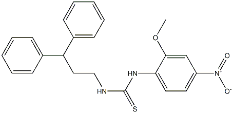 1-(3,3-diphenylpropyl)-3-(2-methoxy-4-nitrophenyl)thiourea Struktur