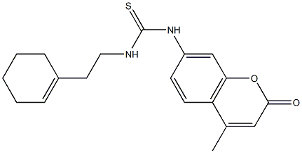 1-[2-(cyclohexen-1-yl)ethyl]-3-(4-methyl-2-oxochromen-7-yl)thiourea Struktur