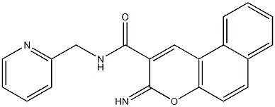 3-imino-N-(pyridin-2-ylmethyl)benzo[f]chromene-2-carboxamide Struktur