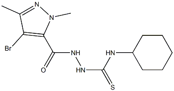 1-[(4-bromo-2,5-dimethylpyrazole-3-carbonyl)amino]-3-cyclohexylthiourea Struktur