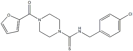 N-[(4-chlorophenyl)methyl]-4-(furan-2-carbonyl)piperazine-1-carbothioamide Struktur