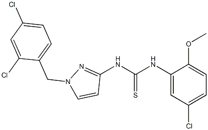 1-(5-chloro-2-methoxyphenyl)-3-[1-[(2,4-dichlorophenyl)methyl]pyrazol-3-yl]thiourea Struktur