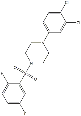 1-(3,4-dichlorophenyl)-4-(2,5-difluorophenyl)sulfonylpiperazine Struktur