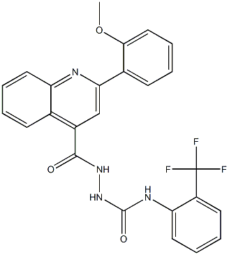 1-[[2-(2-methoxyphenyl)quinoline-4-carbonyl]amino]-3-[2-(trifluoromethyl)phenyl]urea Struktur