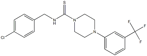 N-[(4-chlorophenyl)methyl]-4-[3-(trifluoromethyl)phenyl]piperazine-1-carbothioamide Struktur