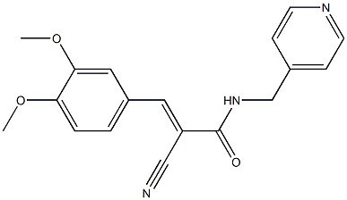 (E)-2-cyano-3-(3,4-dimethoxyphenyl)-N-(pyridin-4-ylmethyl)prop-2-enamide Struktur