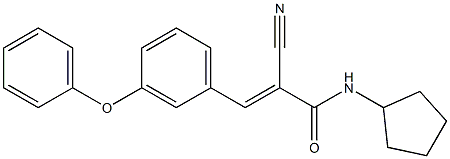 (E)-2-cyano-N-cyclopentyl-3-(3-phenoxyphenyl)prop-2-enamide Struktur