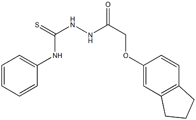 1-[[2-(2,3-dihydro-1H-inden-5-yloxy)acetyl]amino]-3-phenylthiourea Struktur