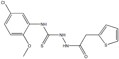 1-(5-chloro-2-methoxyphenyl)-3-[(2-thiophen-2-ylacetyl)amino]thiourea Struktur