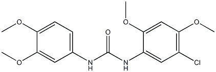 1-(5-chloro-2,4-dimethoxyphenyl)-3-(3,4-dimethoxyphenyl)urea Struktur